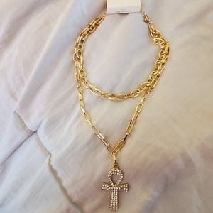 Beautiful Gold Double Necklace NWT